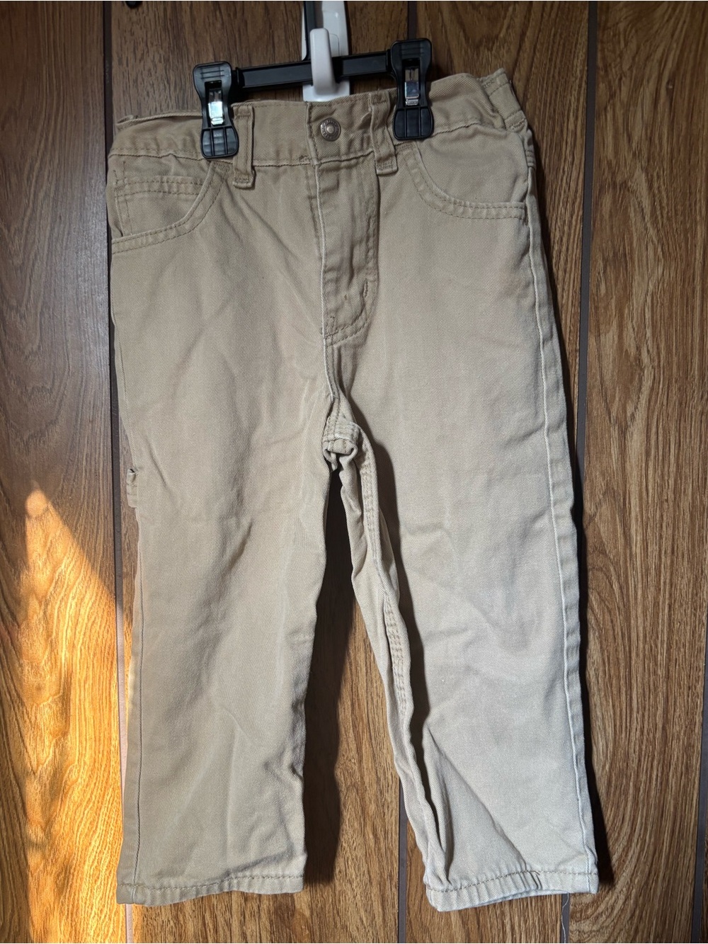 Toddler Boys 3T Khaki Carpenter Pants | Adjustable Waist | Everyday Uniform